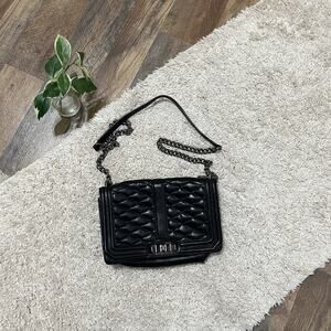 Rebecca Minkoff Black Love Diamond Quilted Leather Crossbody Bag Purse